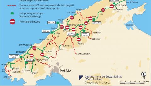 Mapa trams tallats
