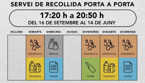Recollida horari hivern